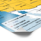 US-Karte mit Namen und Hauptstädte der Staat Fotodruck (Ecke)