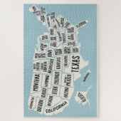 US-Karte mit Staat-Namen Puzzle (Vertikal)