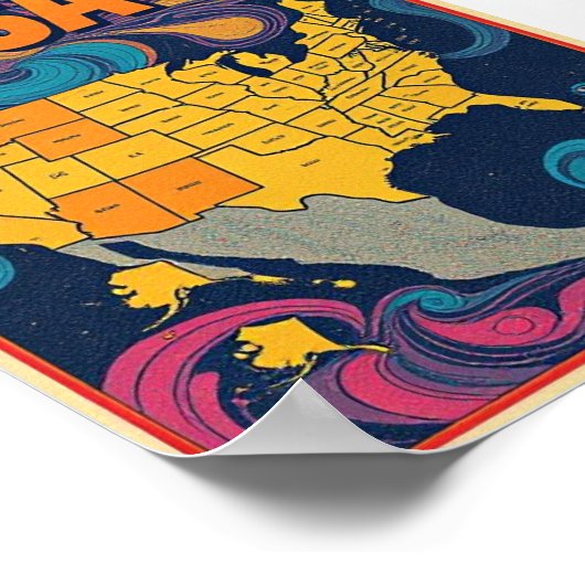 US-Karte Poster (Ecke)