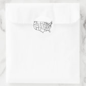 US-Karte Runder Aufkleber (Tasche)