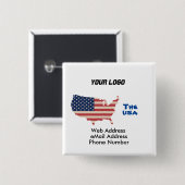 US-Karte Schlüsselanhänger KeyHolder Button (Vorne & Hinten)