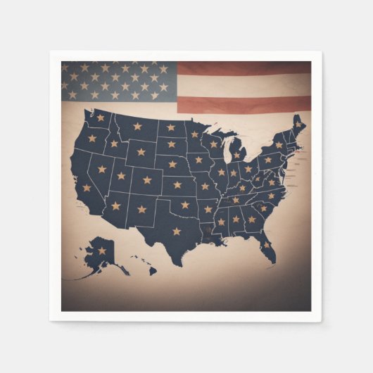 US-Karte Serviette (Vorderseite)