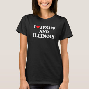 US-Karte stolz Christlich I Liebe Jesus und Illino T-Shirt