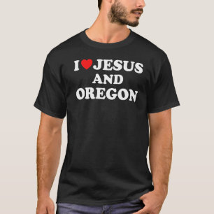 US-Karte stolz Christlich I Liebe Jesus und Oregon T-Shirt