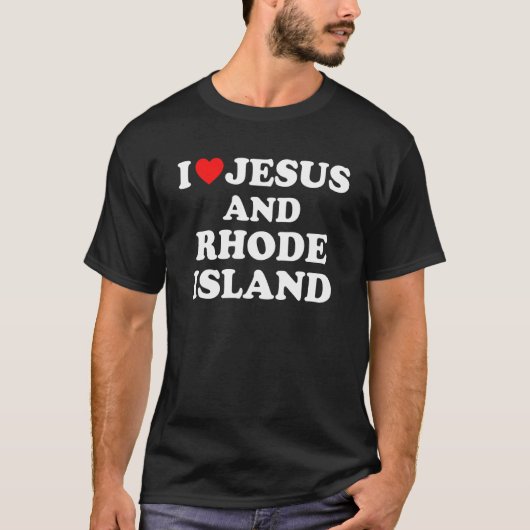 US-Karte stolz Christlich I Liebe Jesus und Rhode T-Shirt (Vorderseite)