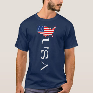 US-Karte Vereinigte Staaten Flagge T-Shirt