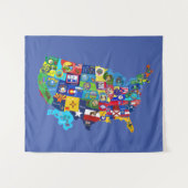 US-Karte Wandteppich (Vorderseite (Horizontal))