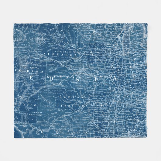 US-Karten-Plan Fleecedecke (Vorderseite (Horizontal))