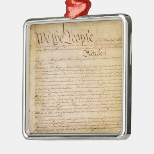 US-KONSTITUTION SILBERNES ORNAMENT (Links)