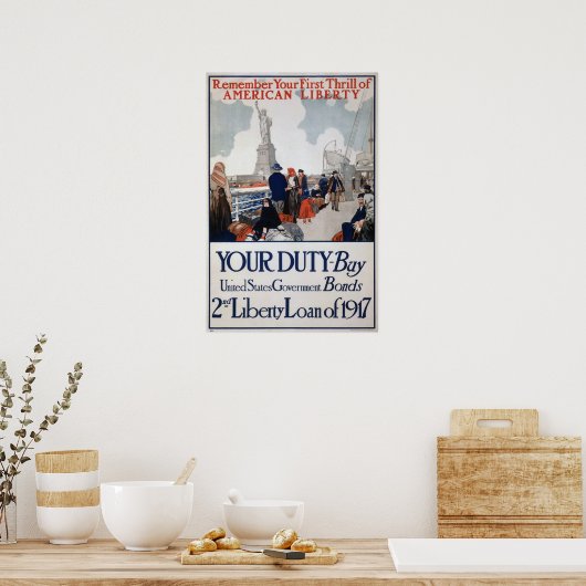 US-Kriegsanleihen WW1-Poster Poster (Küche)