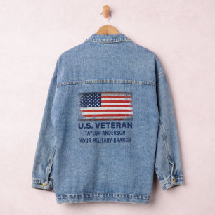 US-Kriegsveteran Personalisierte patriotische amer Jeansjacke