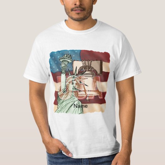 US-Liberty-Flagge T-Shirt (Vorderseite)