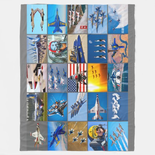 US-LUFTDEMONSTRATIONSTEAMS "MONTAGE" FLEECEDECKE (Vorderseite)