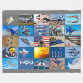 US-LUFTDEMONSTRATIONSTEAMS "MONTAGE" FLEECEDECKE (Vorderseite (Horizontal))