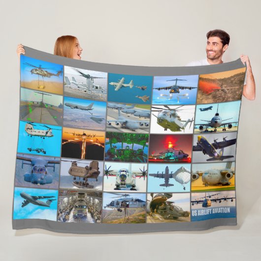 US-LUFTFAHRT "MONTAGE" FLEECEDECKE (Beispiel)