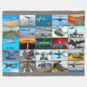 US-LUFTFAHRT "MONTAGE" FLEECEDECKE (Vorderseite (Horizontal))