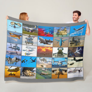 US-LUFTFAHRT "MONTAGE" FLEECEDECKE