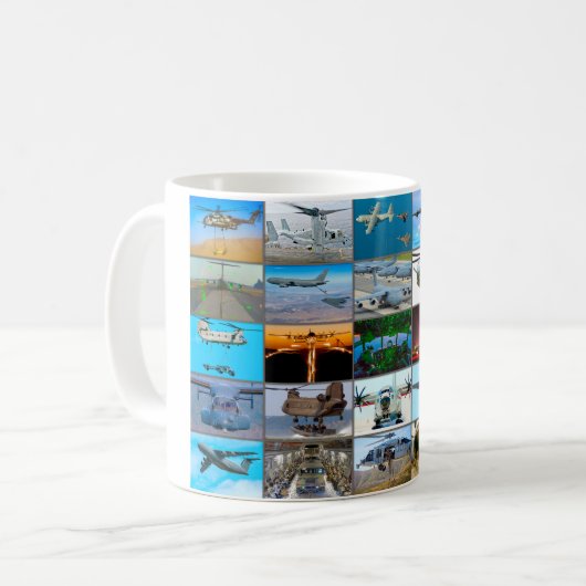 US-LUFTFAHRT "MONTAGE" KAFFEETASSE (Vorderseite Links)
