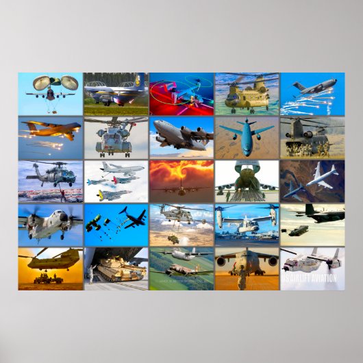US-LUFTFAHRT "MONTAGE" POSTER (Vorne)
