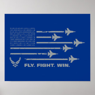 US-Luftwaffe   Fliegen. Kampf. Win - Grau Poster