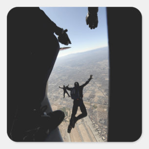 US-Luftwaffe-Hochschulfallschirm-Team Quadratischer Aufkleber