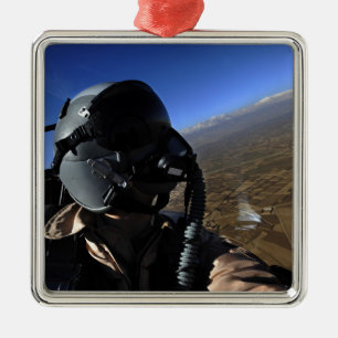 US-Luftwaffe-Luftkampf-Fotograf Silbernes Ornament