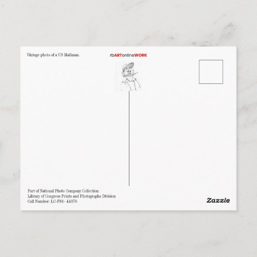 US Mailman Postkarte (Rückseite)