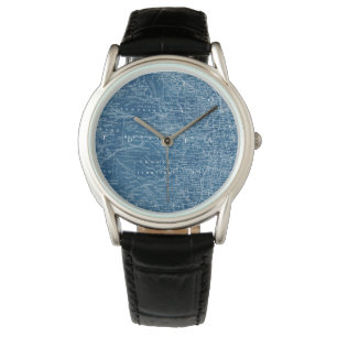 US Map Blueprint Armbanduhr