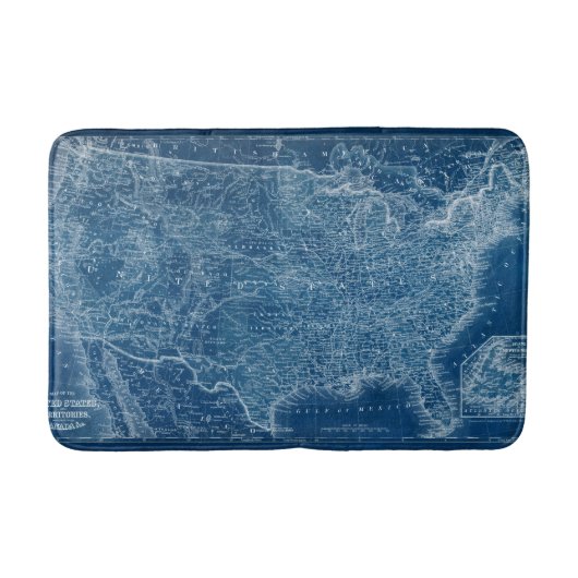 US Map Blueprint Badematte (Vorderseite)