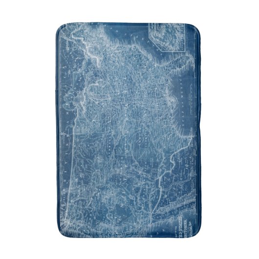 US Map Blueprint Badematte (Vorderseite Vertikal)