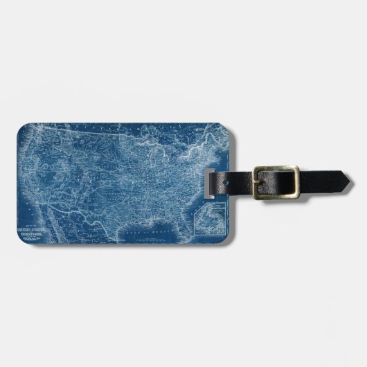 US Map Blueprint Gepäckanhänger (Vorderseite horizontal)