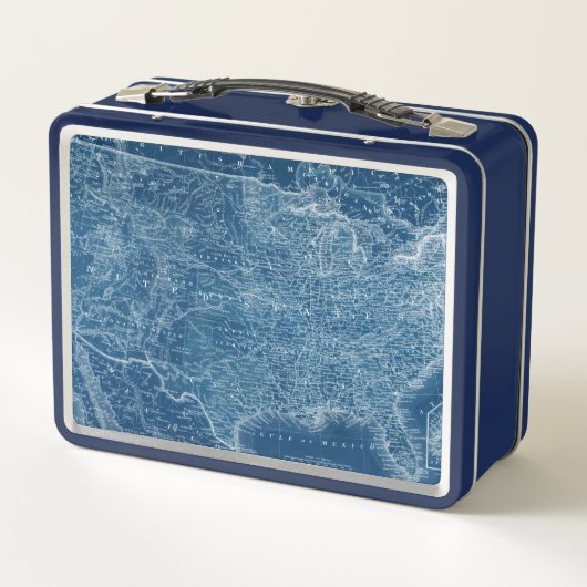 US Map Blueprint Metall Lunch Box (Rückseite)