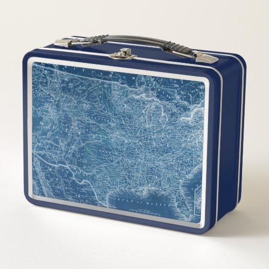 US Map Blueprint Metall Lunch Box (Vorderseite)