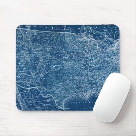 US Map Blueprint Mousepad (Mit Mouse)