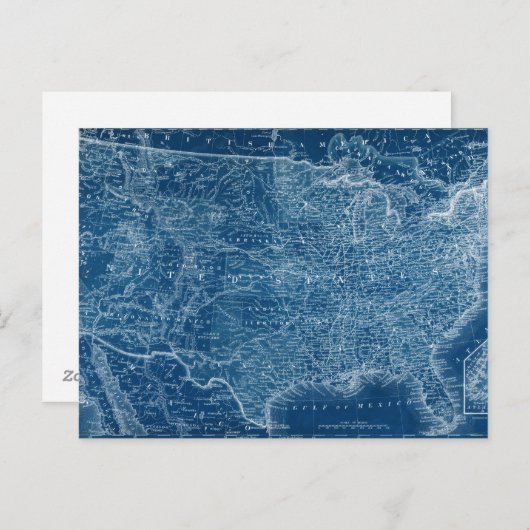 US Map Blueprint Postkarte (Vorne/Hinten)