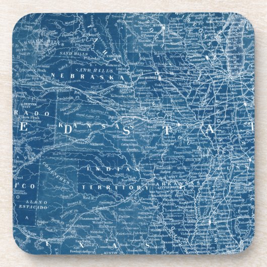 US Map Blueprint Untersetzer (Vorderseite)