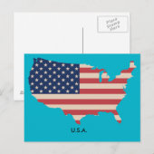 US Map Flag Postkarte (Vorne/Hinten)
