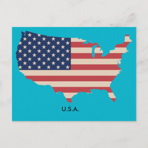 US Map Flag Postkarte