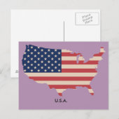 US Map Flag Postkarte (Vorne/Hinten)
