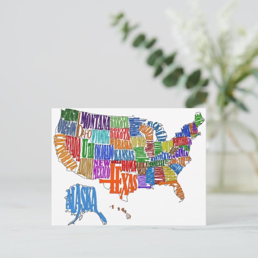 US MAP POSTKARTE (Stehend Vorderseite)