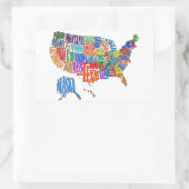 US MAP RECHTECKIGER AUFKLEBER (Tasche)