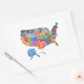 US MAP RECHTECKIGER AUFKLEBER (Umschlag)