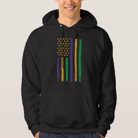 US Mardi Gras Flag Celebration Outfit For Men & Wo Hoodie (Vorderseite)