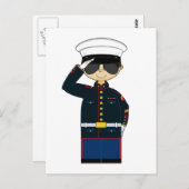 US Marine Corp NCO Saluting Postcard Postkarte (Vorne/Hinten)