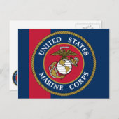 US Marine Corps - Blue Postkarte (Vorne/Hinten)