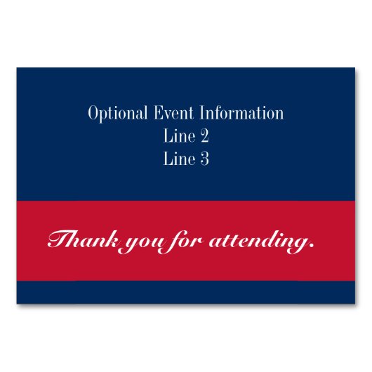 US Marine Corps - Blue Table Card Tischnummer (Rückseite)