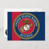 US Marine Corps - Remüde Blue Postkarte (Vorne/Hinten)