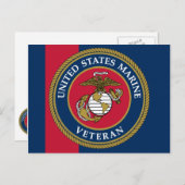 US Marine Corps - Veteran Blue Postkarte (Vorne/Hinten)
