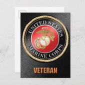 US Marine Corps Veteran Postcard Postkarte (Vorne/Hinten)