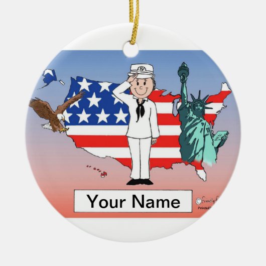 US-Marine - Frau Keramik Ornament (Vorne)